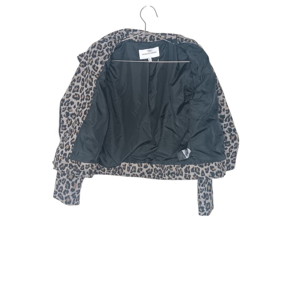 Cupcakes & Cashmere Margaux Wool-blend Jacket in Cheetah Moto Animal Print SZ S - Picture 8 of 16